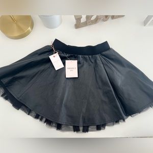 Girls Faux Leather Skirt